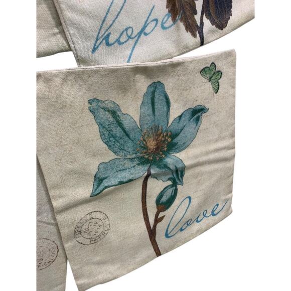 Set of 4 Throw Pillow Covers Zip 17 Inch Square Natural Look Soft - Picture 5 of 8